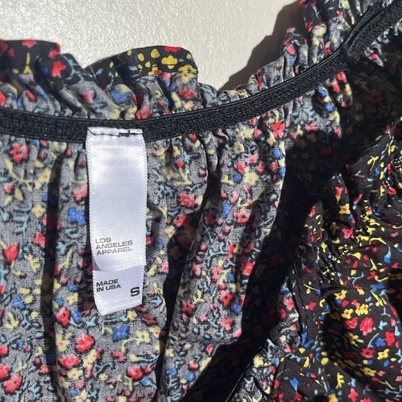 Los Angeles Apparel Floral Crop Top - Picture 5 of 7